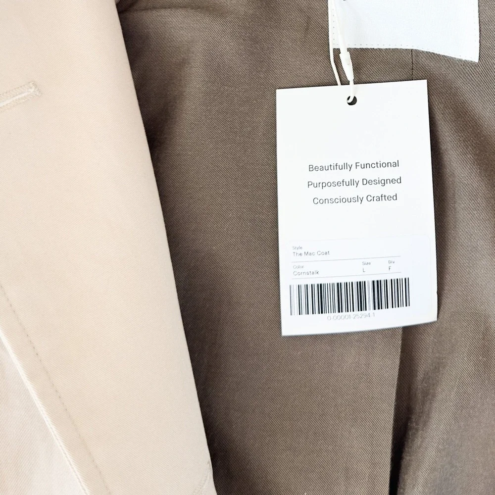 NWT Everlane The Mac Coat‎ Cornstalk Organic Cotton - L - Picture 3 of 7